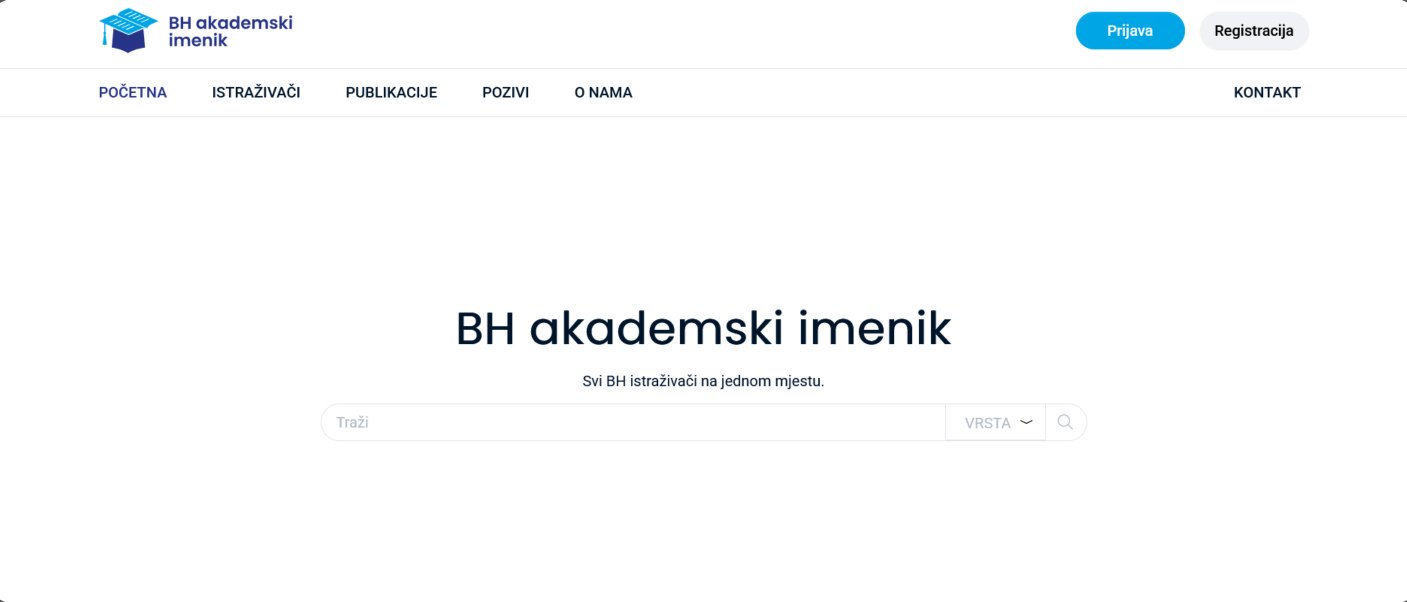 BH Akademski imenik — homepage
