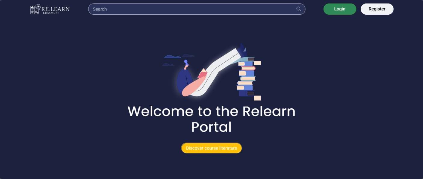RE:LEARN portal — homepage